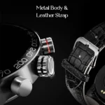 Boat-Enigma-Z40-Black-Leather-Metal-Body-Leather-Strap mobitez.in