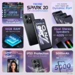 Tecno Spark 20 Gravity Black mobitez.in