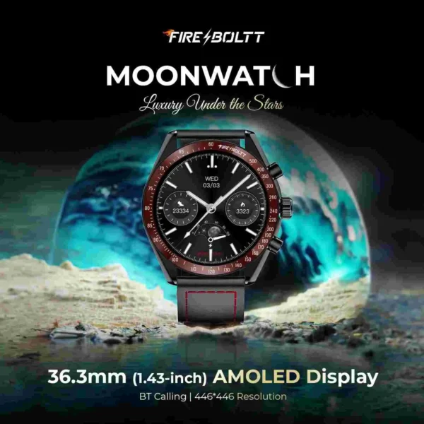 Fireboltt Moonwatch Red black mobitez.in