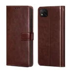 Flip Cover for Poco C3 (Brown , (Pack of 1)