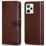 Flip Cover for Realme C35, Realme Narzo 50A Prime (Brown ,  (Pack of 1)