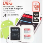 SanDisk Ultra microSDHC UHS-I Card with Adapter 128GB Speed 120mb/s