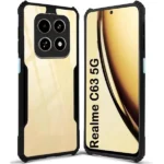 Back Cover for Realme C63 5G Black, Shockproof,Transparent (Pack of 1)